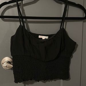 Smocked corset cropped tank